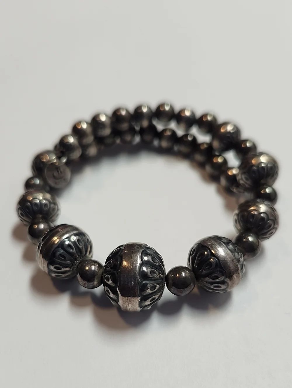 Carolyn Pollack Relios Sterling Silver 925 Desert Pearl Memory Wire Bracelet